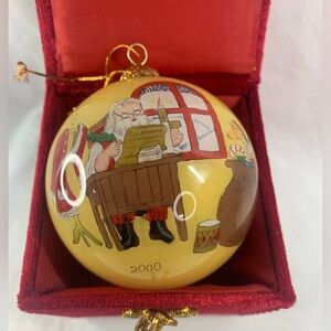 Pier1 Li Bien 2000 Glass Christmas Ornament Reverse Painted